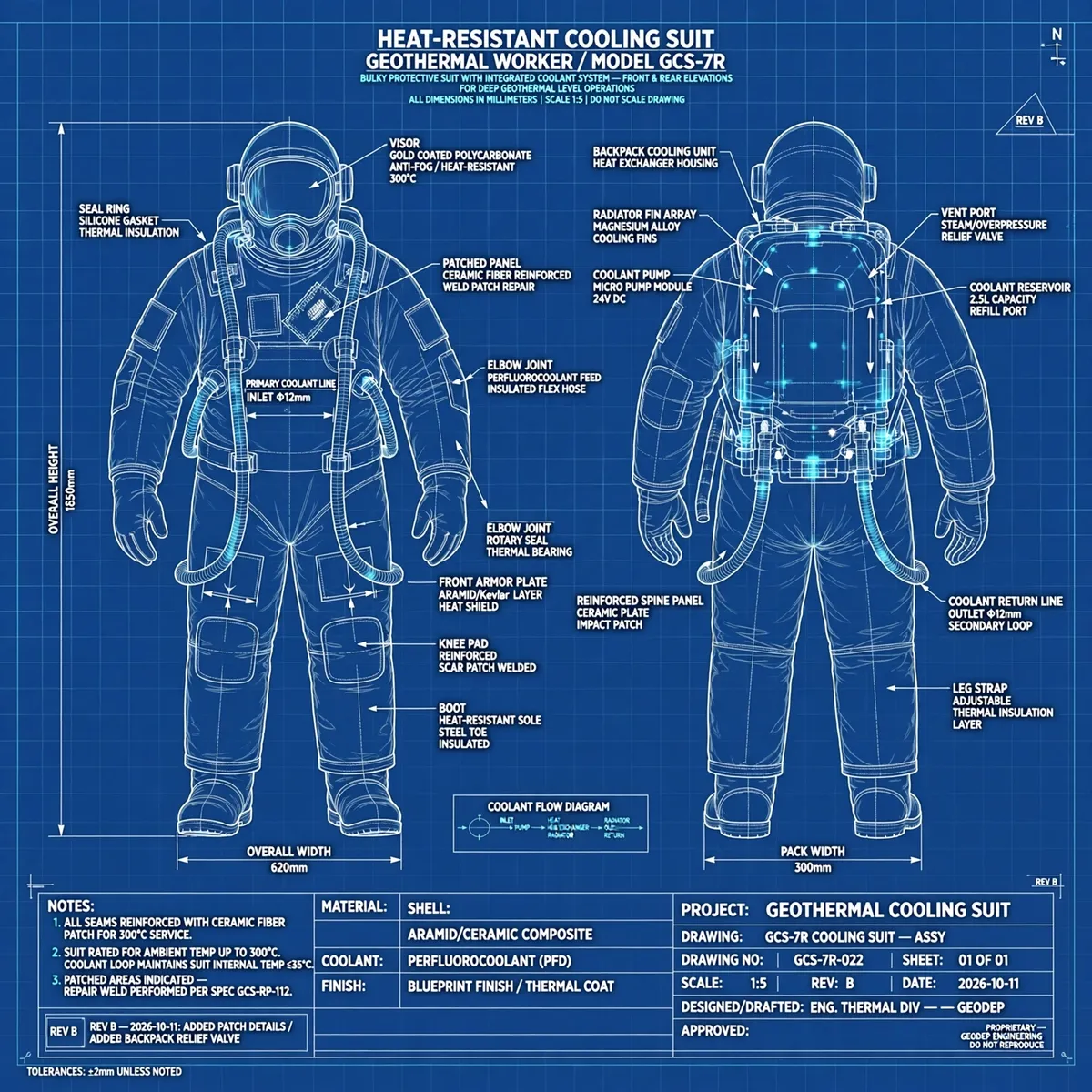 Blueprint plate: Hot Dark cooling suit